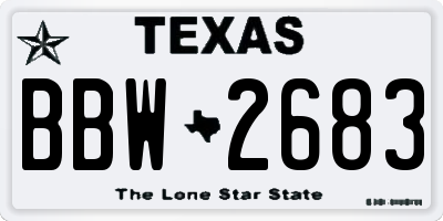 TX license plate BBW2683