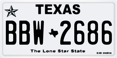 TX license plate BBW2686