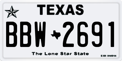TX license plate BBW2691