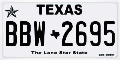 TX license plate BBW2695