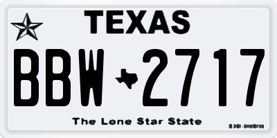 TX license plate BBW2717