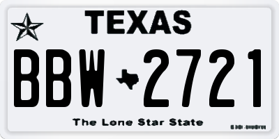 TX license plate BBW2721