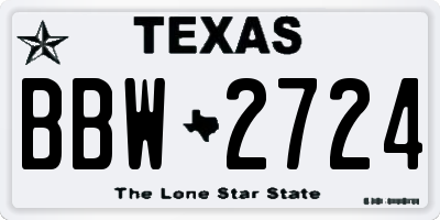 TX license plate BBW2724