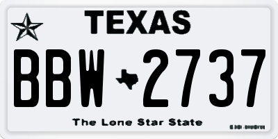 TX license plate BBW2737