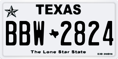 TX license plate BBW2824