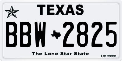 TX license plate BBW2825