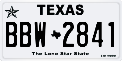 TX license plate BBW2841