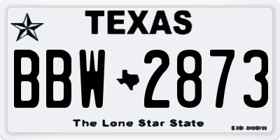 TX license plate BBW2873