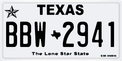 TX license plate BBW2941