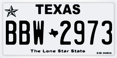 TX license plate BBW2973