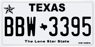 TX license plate BBW3395