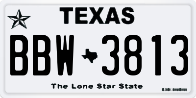 TX license plate BBW3813
