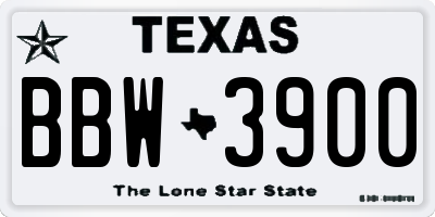 TX license plate BBW3900