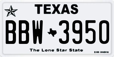 TX license plate BBW3950
