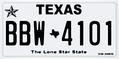 TX license plate BBW4101