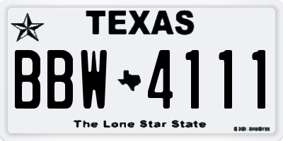 TX license plate BBW4111