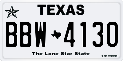 TX license plate BBW4130