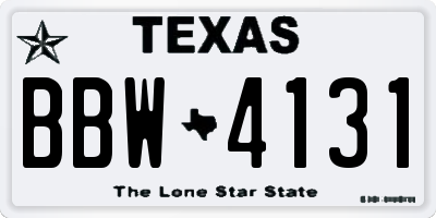 TX license plate BBW4131