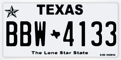 TX license plate BBW4133