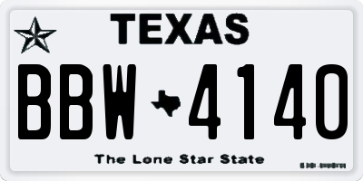 TX license plate BBW4140