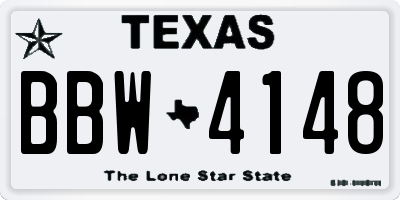 TX license plate BBW4148
