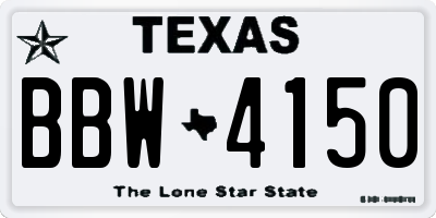 TX license plate BBW4150