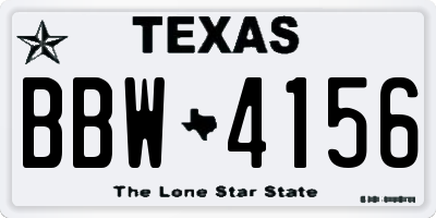 TX license plate BBW4156