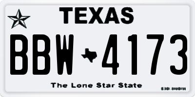 TX license plate BBW4173