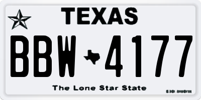 TX license plate BBW4177