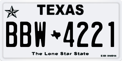 TX license plate BBW4221