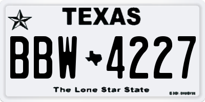 TX license plate BBW4227