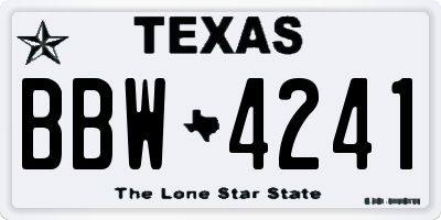 TX license plate BBW4241