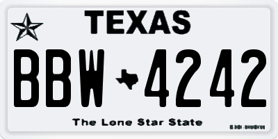 TX license plate BBW4242