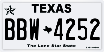 TX license plate BBW4252