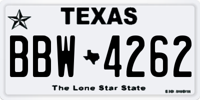 TX license plate BBW4262