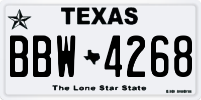 TX license plate BBW4268