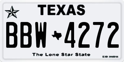 TX license plate BBW4272