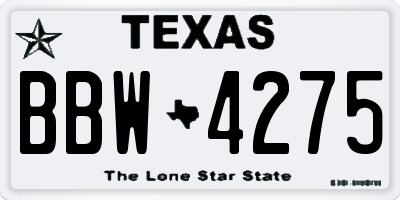TX license plate BBW4275