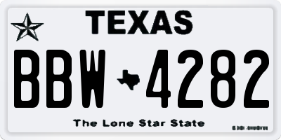 TX license plate BBW4282