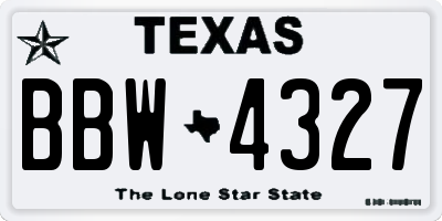 TX license plate BBW4327