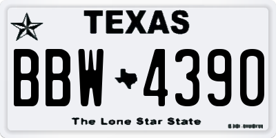 TX license plate BBW4390