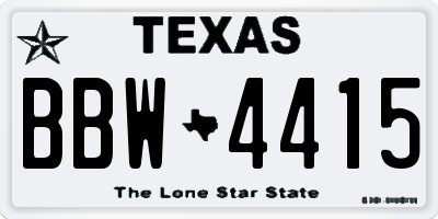 TX license plate BBW4415