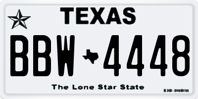 TX license plate BBW4448