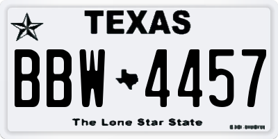 TX license plate BBW4457