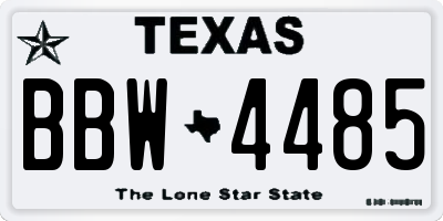 TX license plate BBW4485
