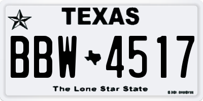 TX license plate BBW4517