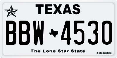 TX license plate BBW4530