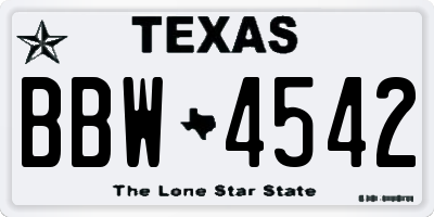 TX license plate BBW4542