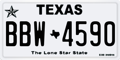 TX license plate BBW4590