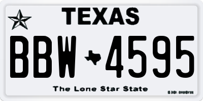 TX license plate BBW4595